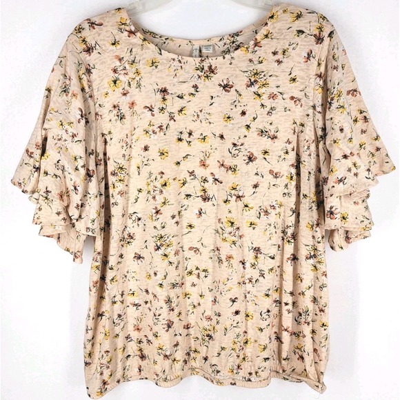 Cato Tops - Cato Womens Floral Top 18/20W Flared Sleeve Boho Cottagecore Romantic